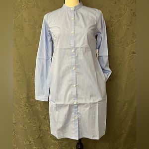 Callidae - The Shirt Dress - Blue + White Pinstrpe